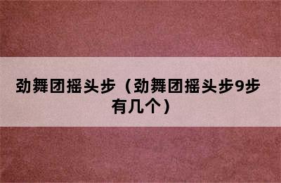 劲舞团摇头步（劲舞团摇头步9步 有几个）